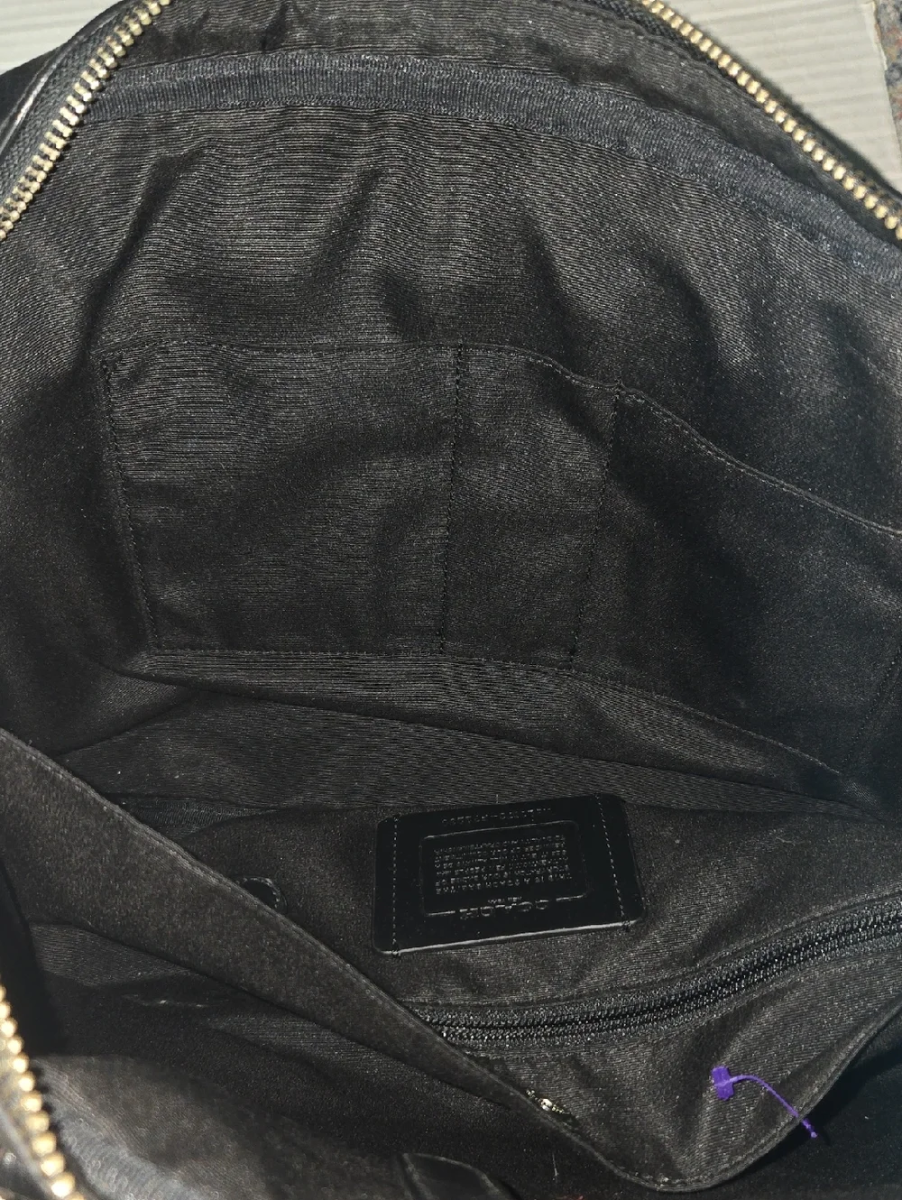 Coach Black Embossed Signature Leather Briefcase